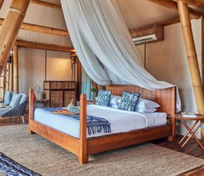 Beautiful double bedroom of the 2-bedroom pool villa at Bawah Reserve, Indonesia