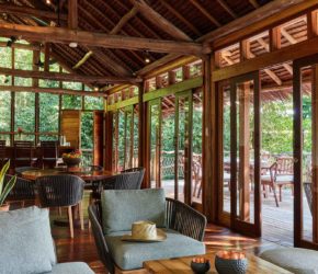 Jungle Lodge, a 2-bedroom accommodation that is suitable for family with a spacious living, dining and balcony at Bawah Reserve, Indonesia
