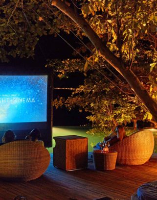 starlight cinema outdoor movie night by the pool