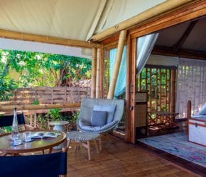 The Beach Suite Verandah, on private island sustainable resort Bawah Reserve, Indonesia