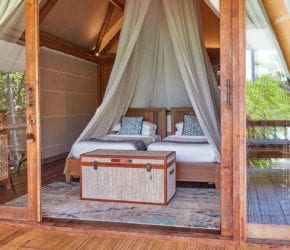 Pool Villa second bedroom, on private island sustainable resort Bawah Reserve, Indonesia