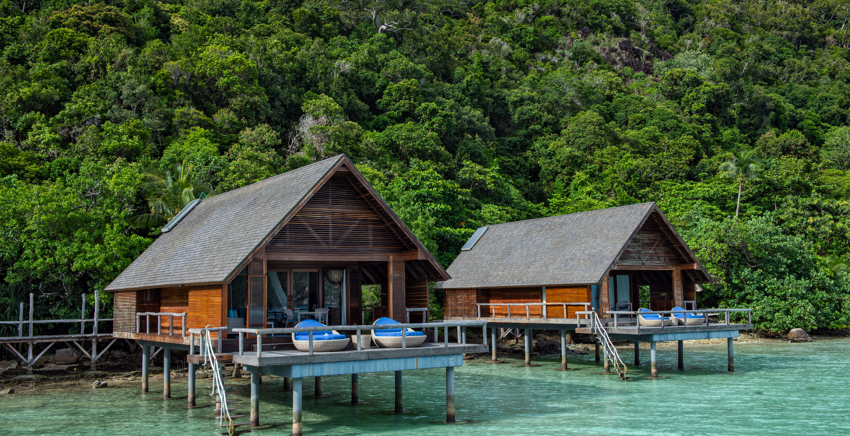 Best luxury overwater bungalow accommodation in Indonesia. 11 beautiful standalone overwater villas positioned over the crystal clear water.