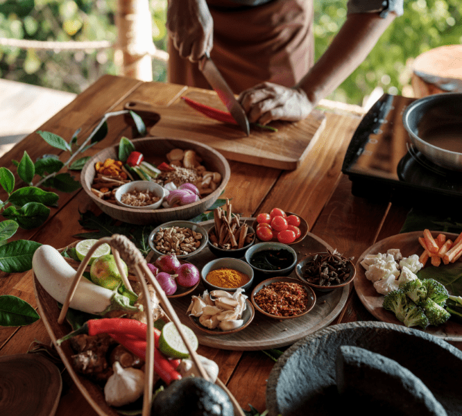 Activities at Bawah Reserve, Indonesian Cookery class.