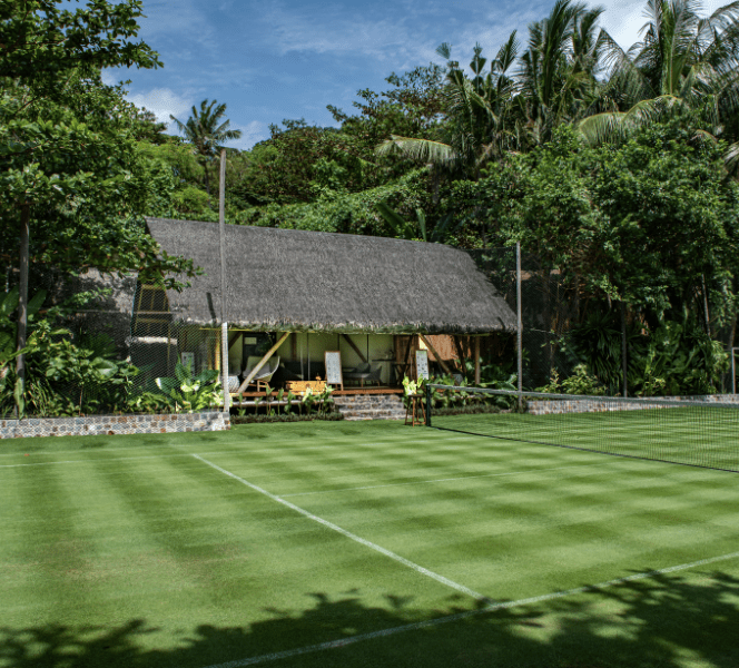 lawn tennis and pavilion