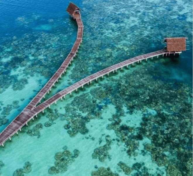 Bawah Reserve fishtail jetty.