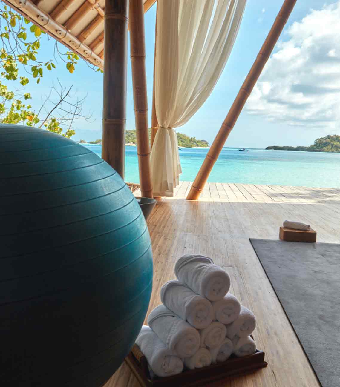 Aura wellbeing centre and pilates deck Bawah Reserve, Indonesia.