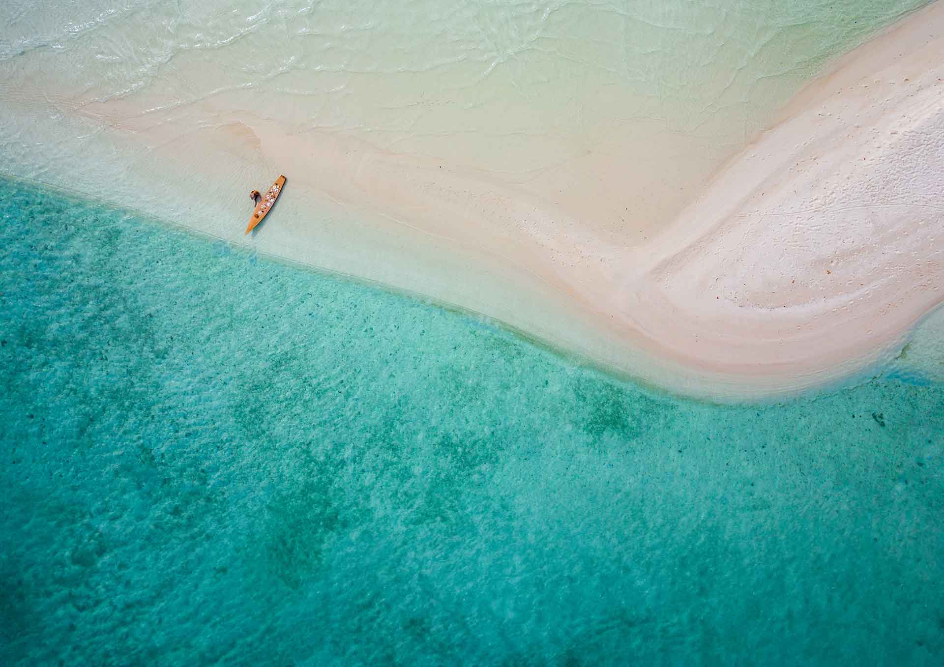 Floating breakfast experience at Bawah Reserve, Indonesia.