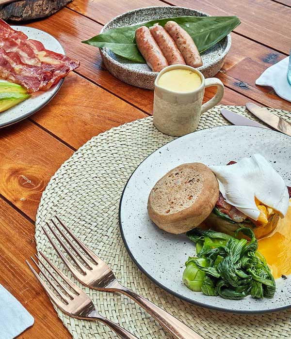 Treetops, Bawah Reserve restaurant, serving cooked breakfast.